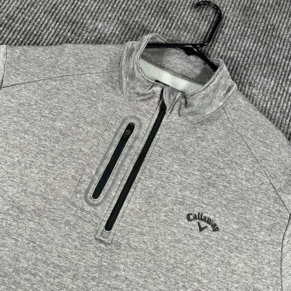 Callaway Pullover Sweatshirt Mens 2XL XXL Gray Long Sleeve Mock Neck Golf Casual